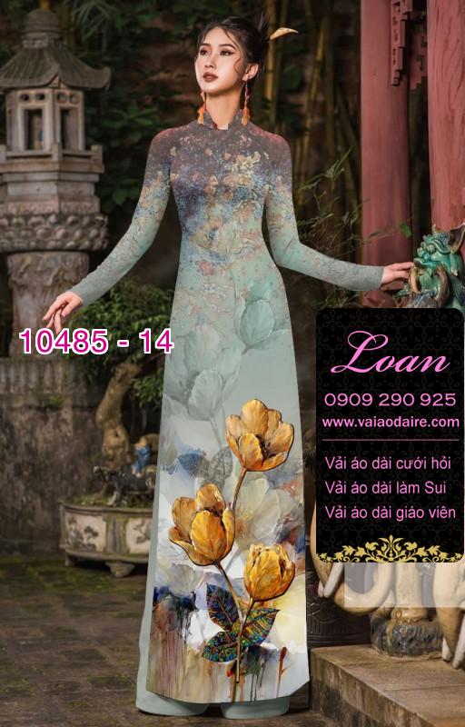 Vải áo dài hoa 3D.