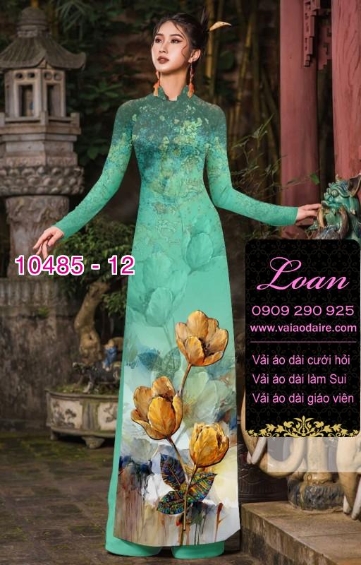 Vải áo dài hoa 3D.