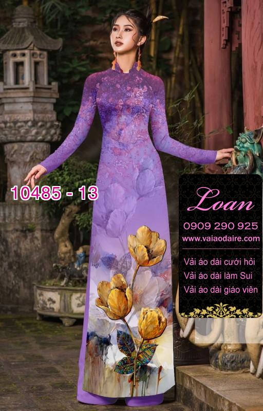 Vải áo dài hoa 3D.