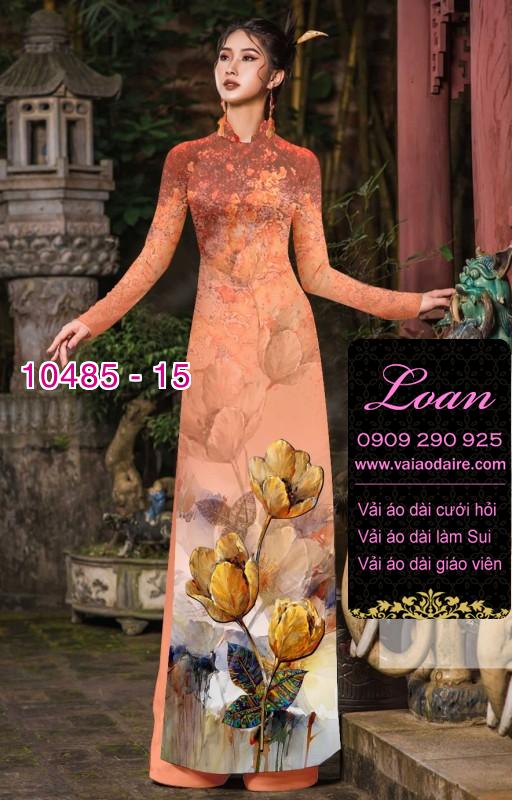 Vải áo dài hoa 3D.
