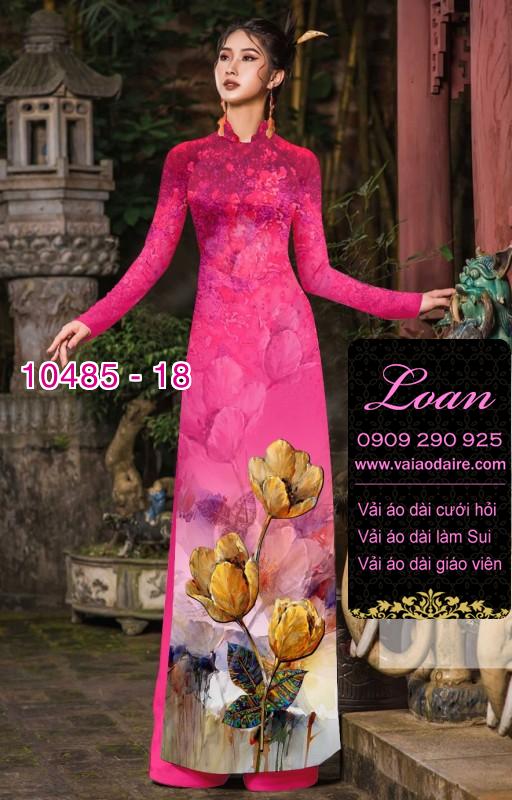 Vải áo dài hoa 3D.