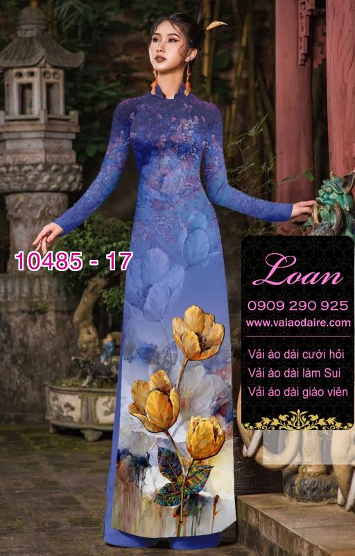 Vải áo dài hoa 3D.