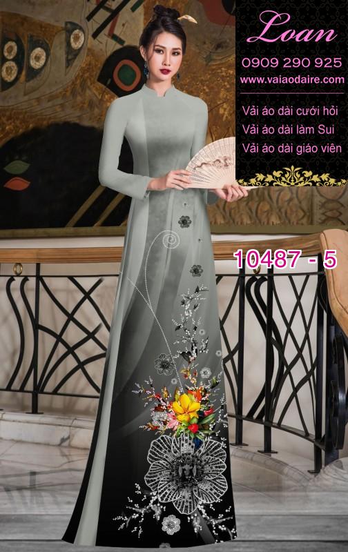 Vải áo dài hoa 3D.