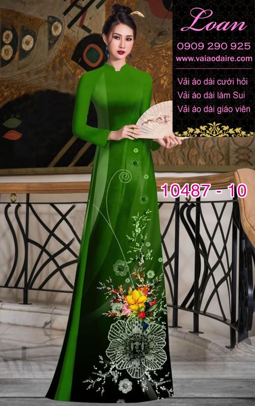 Vải áo dài hoa 3D.