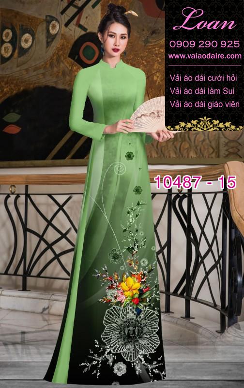 Vải áo dài hoa 3D.