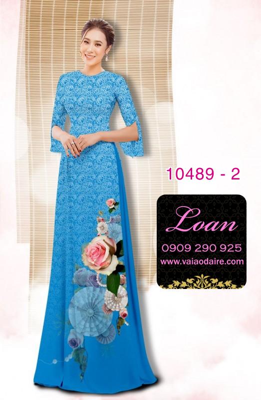 Vải áo dài hoa 3D.