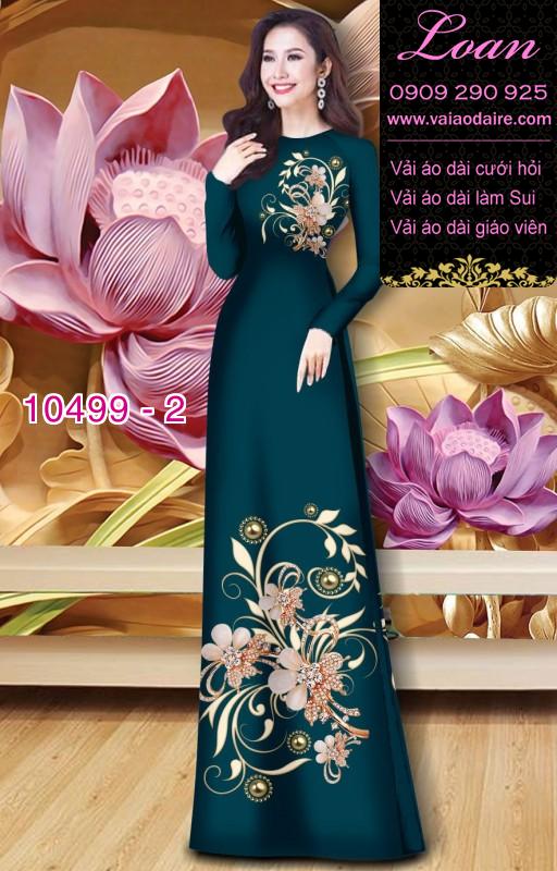 Vải áo dài hoa 3D.