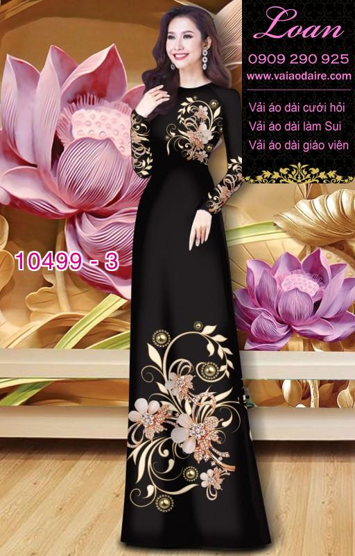 Vải áo dài hoa 3D.