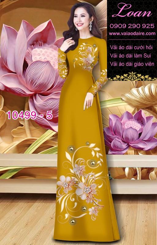 Vải áo dài hoa 3D.