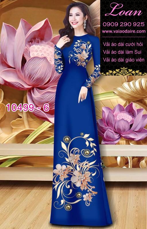 Vải áo dài hoa 3D.