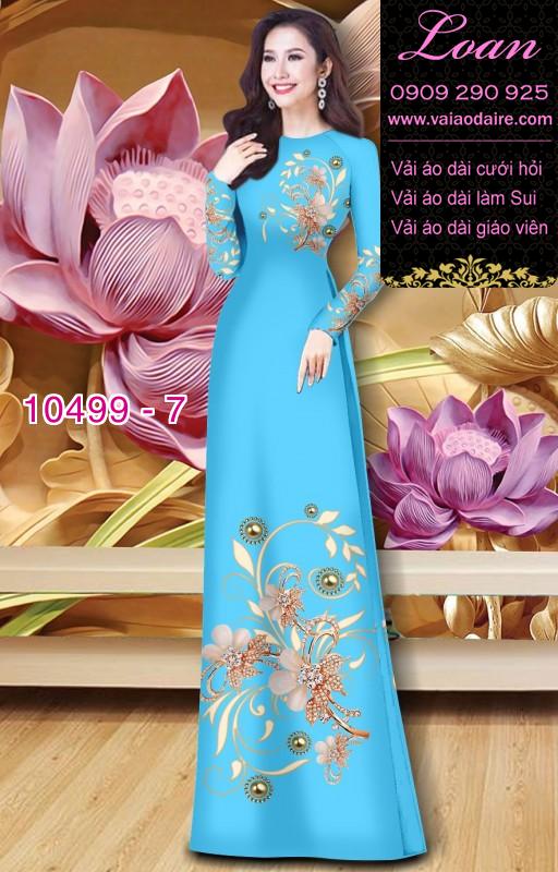 Vải áo dài hoa 3D.