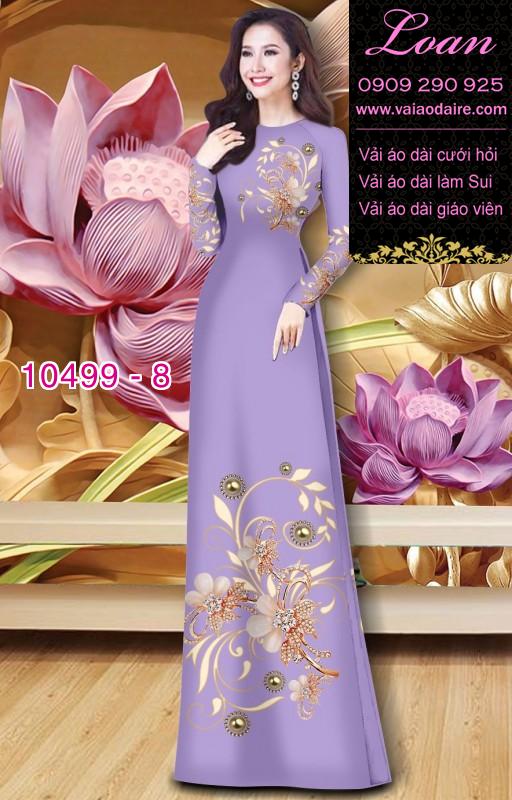 Vải áo dài hoa 3D.