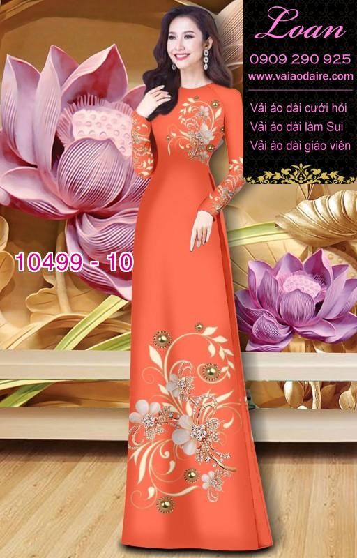 Vải áo dài hoa 3D.