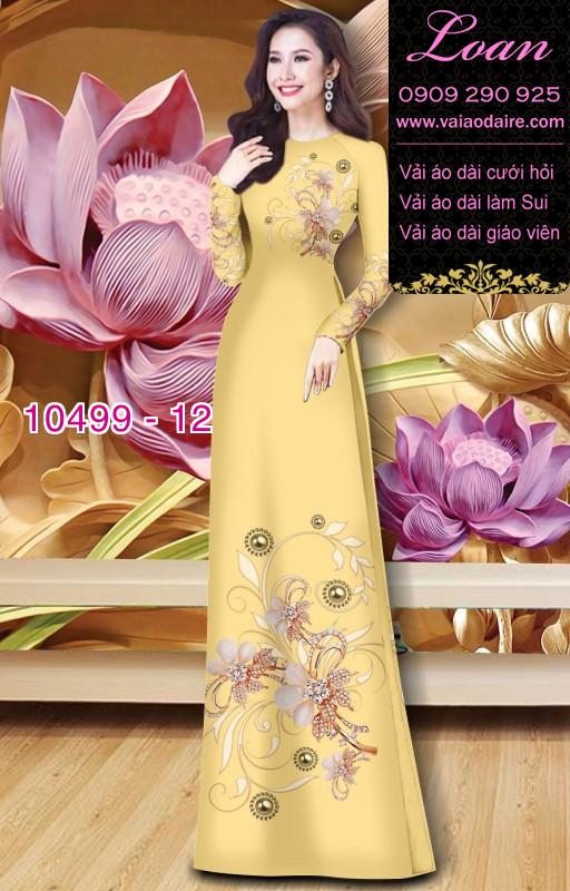 Vải áo dài hoa 3D.