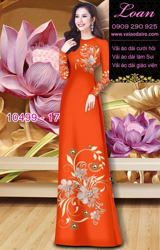 Vải áo dài hoa 3D.