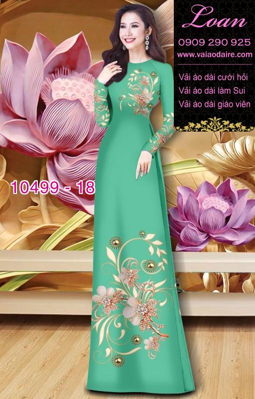 Vải áo dài hoa 3D.