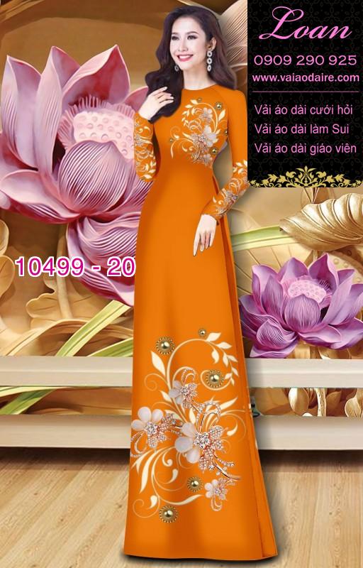 Vải áo dài hoa 3D.