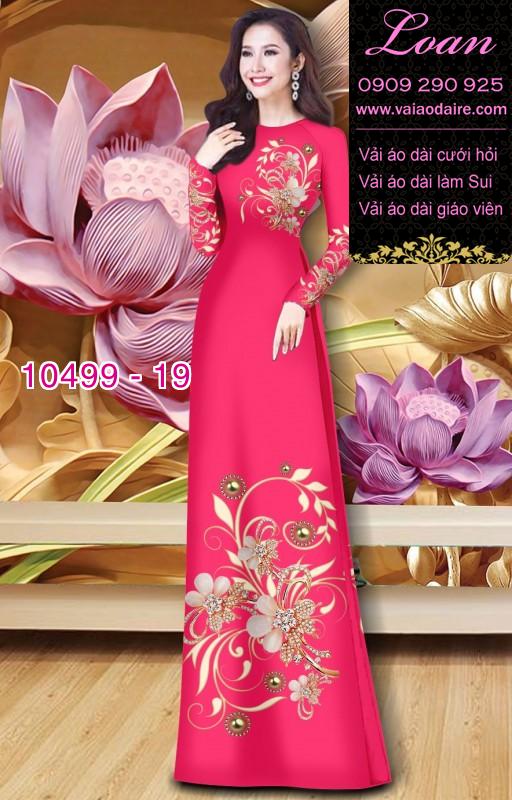 Vải áo dài hoa 3D.
