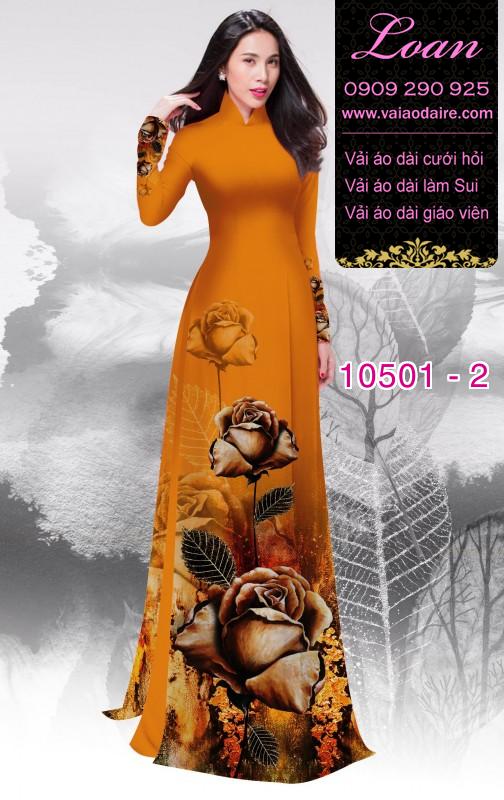 Vải áo dài hoa Hồng 3D