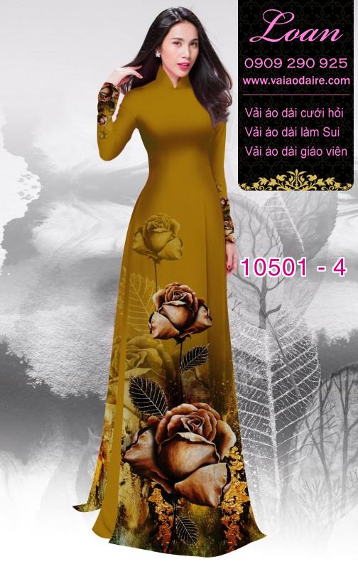 Vải áo dài hoa Hồng 3D