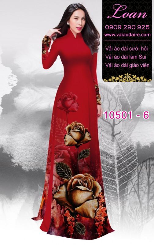Vải áo dài hoa Hồng 3D