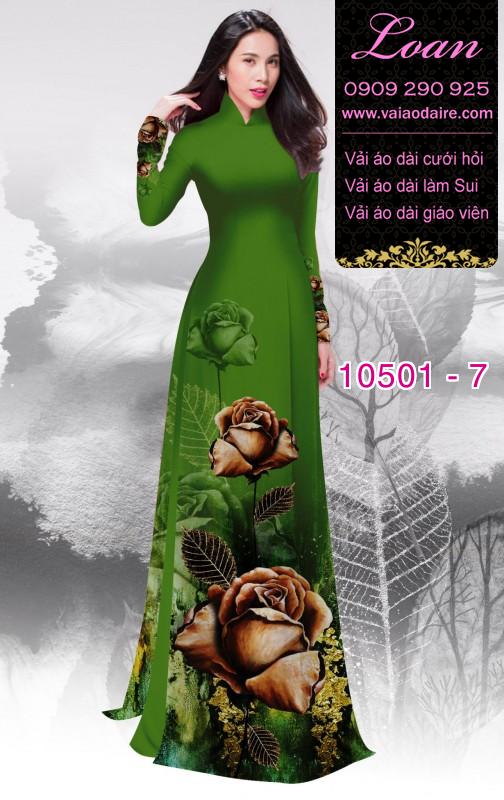 Vải áo dài hoa Hồng 3D