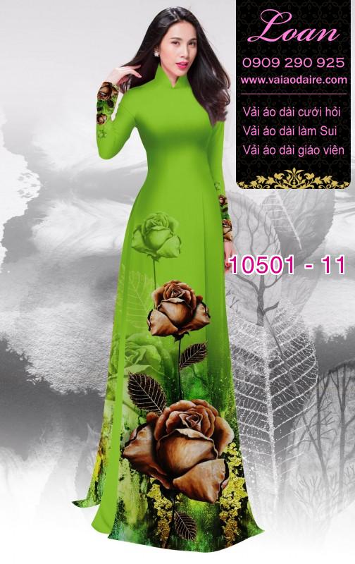 Vải áo dài hoa Hồng 3D