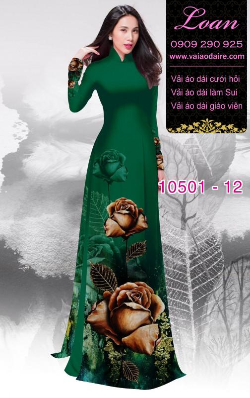 Vải áo dài hoa Hồng 3D