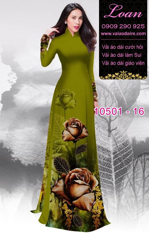 Vải áo dài hoa Hồng 3D