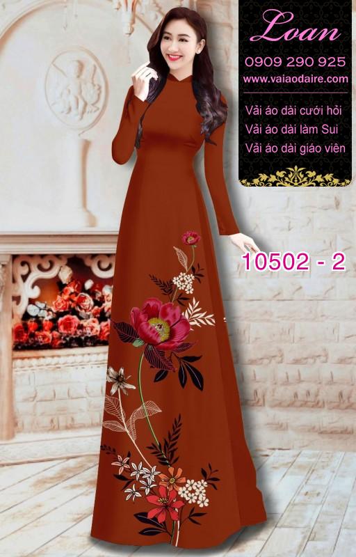 Vải áo dài hoa Hồng 3D