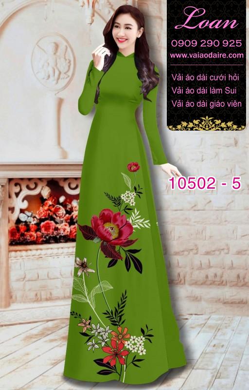 Vải áo dài hoa Hồng 3D