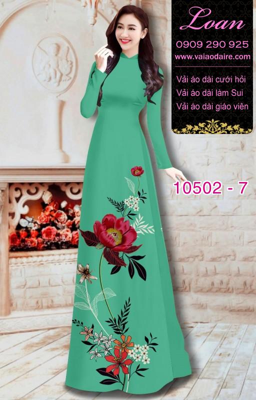 Vải áo dài hoa Hồng 3D