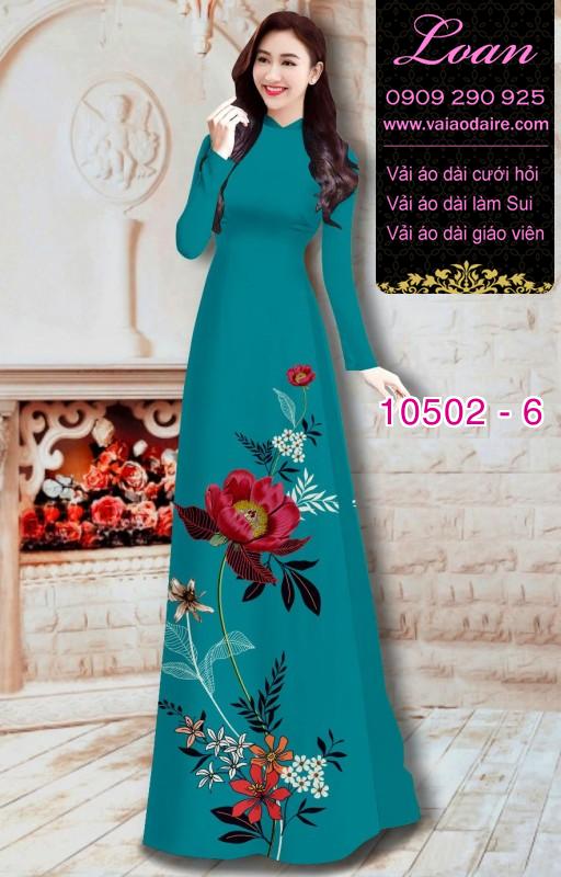 Vải áo dài hoa Hồng 3D