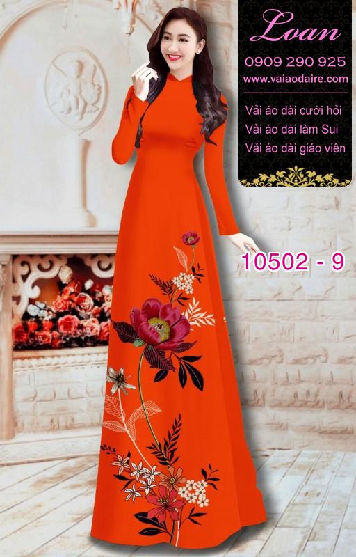 Vải áo dài hoa Hồng 3D
