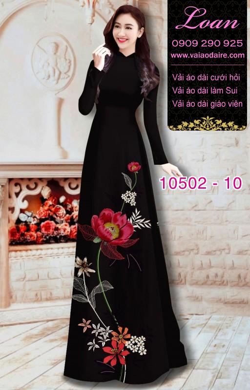 Vải áo dài hoa Hồng 3D