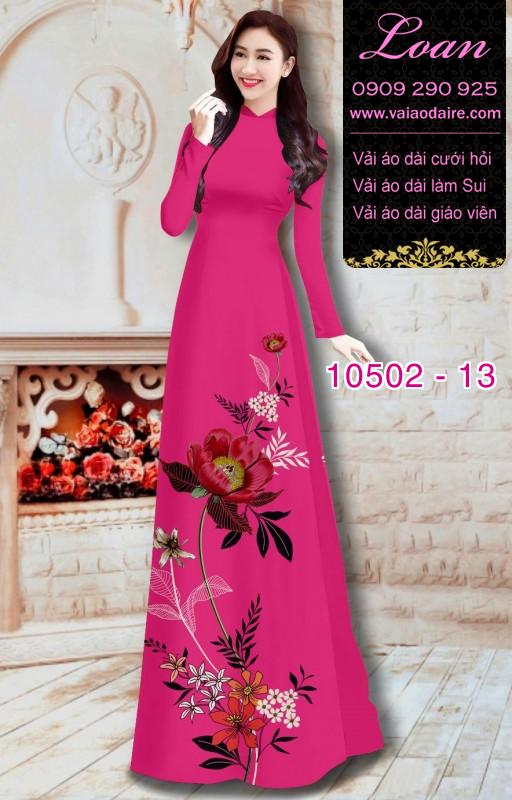 Vải áo dài hoa Hồng 3D
