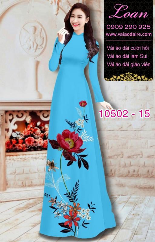 Vải áo dài hoa Hồng 3D