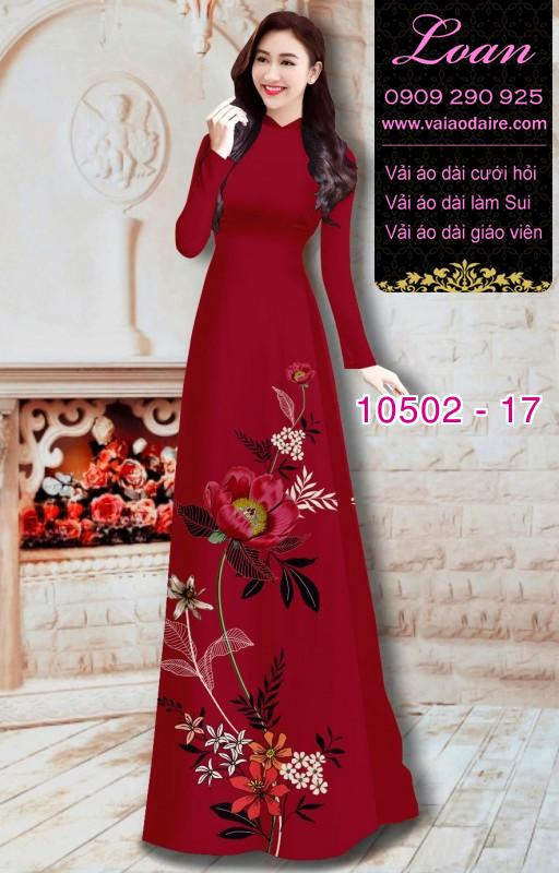 Vải áo dài hoa Hồng 3D