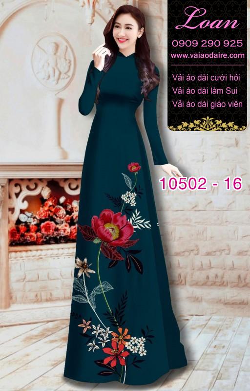 Vải áo dài hoa Hồng 3D