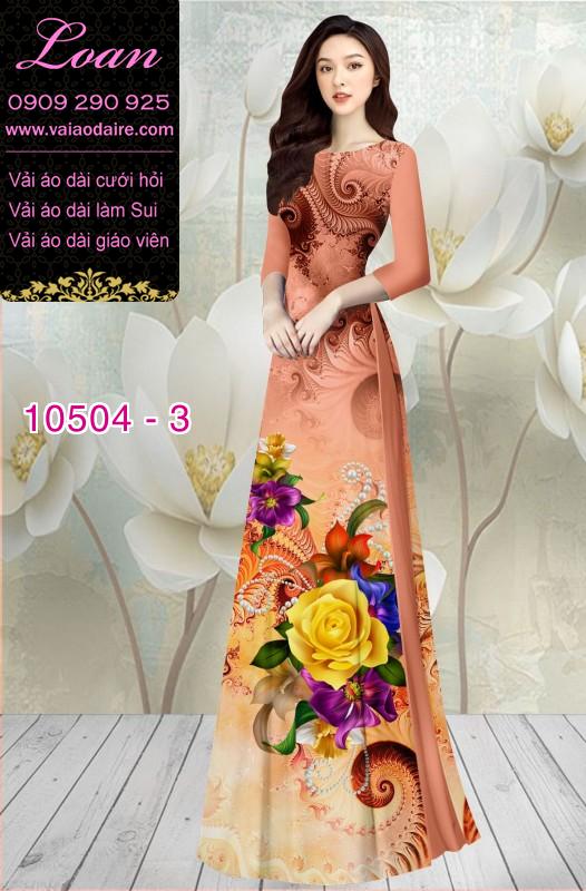 Vải áo dài hoa 3D