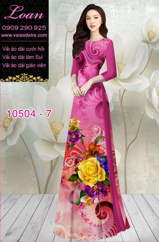 Vải áo dài hoa 3D