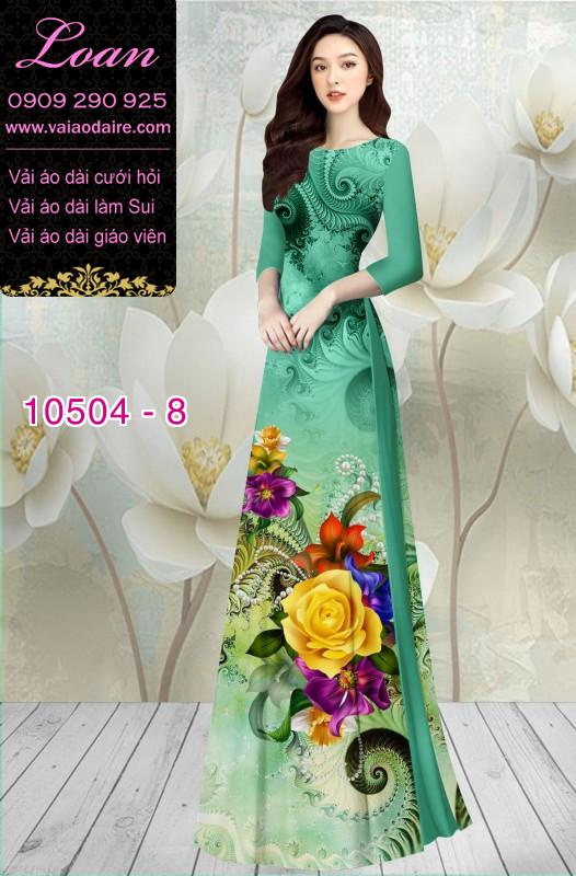 Vải áo dài hoa 3D