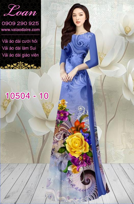 Vải áo dài hoa 3D