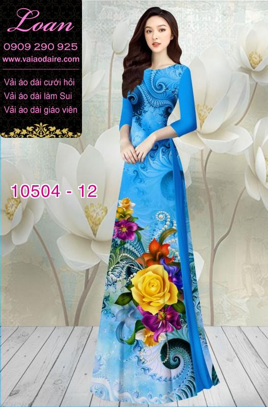 Vải áo dài hoa 3D
