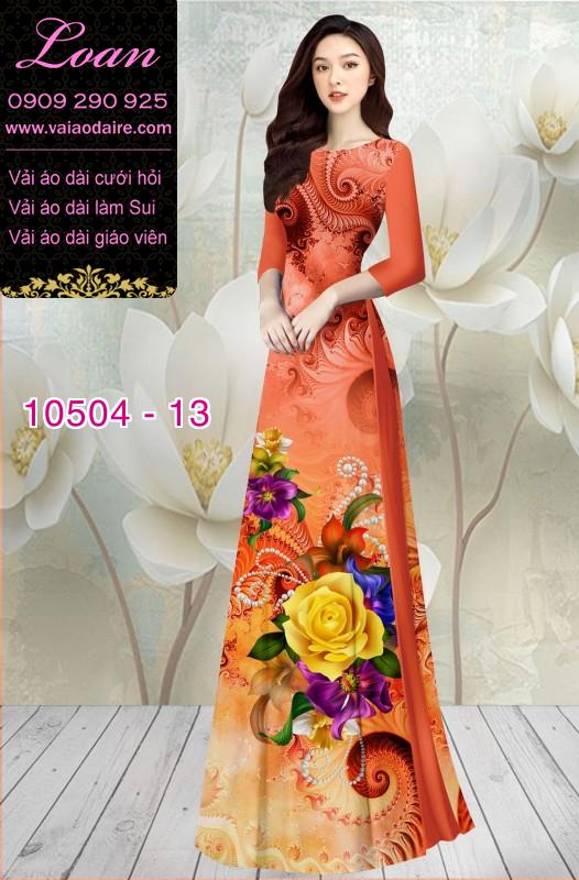 Vải áo dài hoa 3D