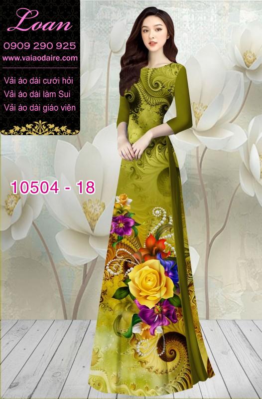 Vải áo dài hoa 3D