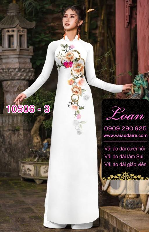 Vải áo dài hoa 3D