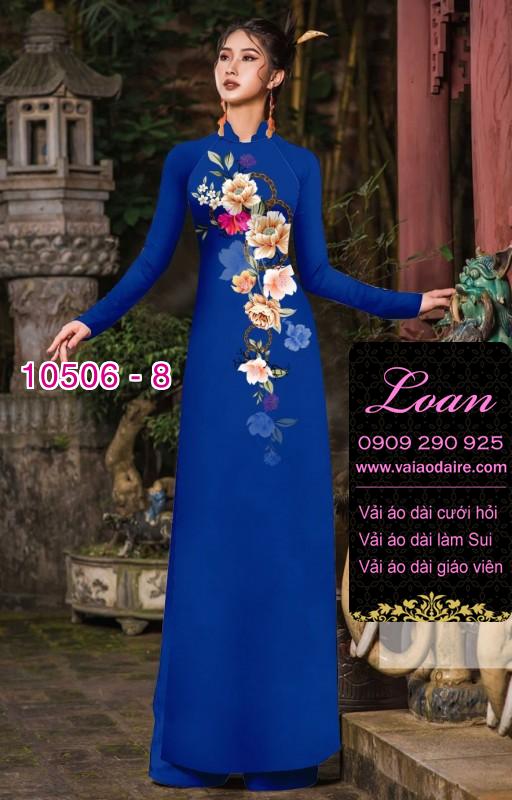 Vải áo dài hoa 3D