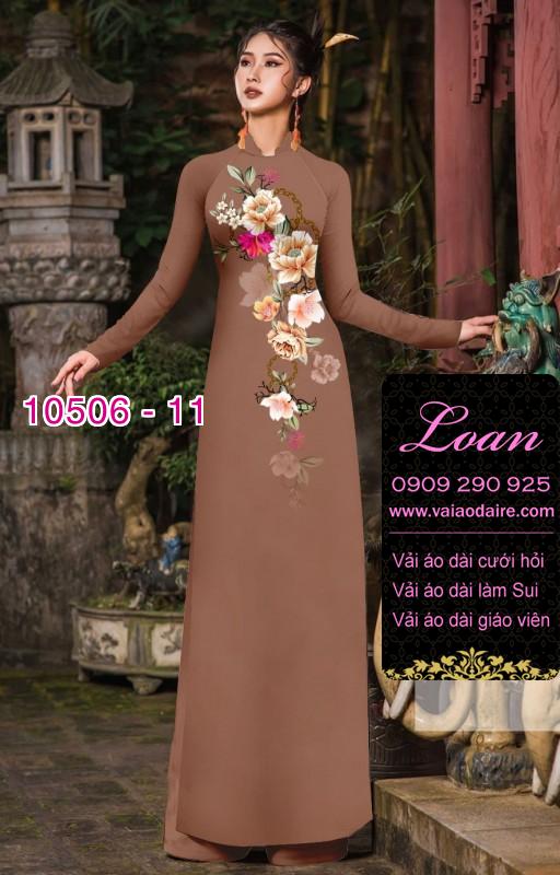 Vải áo dài hoa 3D