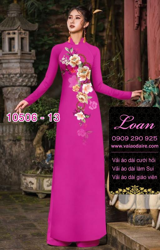 Vải áo dài hoa 3D